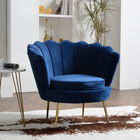 Fauteuils et canapés d'appoint en velours, style nordique moderne, avec structure en métal doré, pour salon et salle d'attente, luxe abordable