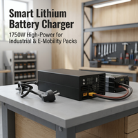 Chargeur de batterie au lithium à tension et courant réglables 1800W 45V-90V 48V 60V 72V 84V 0-20A Chargeur rapide intelligent avec affichage numérique