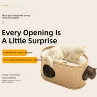 Lit pour chat en feutre, résistant aux griffures, sans peluches, respirant, tunnel pour chat à grand espace tridimensionnel pour l'intérieur/l'extérieur