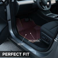 Protection tout temps Automobile 3D Tesla Model Y Ensemble complet Tapis de voiture imperméables en caoutchouc 5-10 mm d'épaisseur Tapis de sol pour voiture