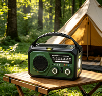 Radio Meteorológica Portátil Recargable con Manivela AM/FM/WB de 16000 mAh, Venta Directa de Fábrica, con Funciones de Radio por Internet 5.3, USB y Energía Solar