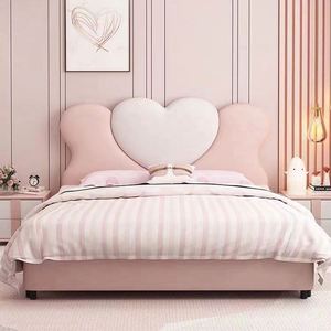 Cama Infantil Moderna Estilo Castillo, Tamaño Completo, Diseño de Madera Confortable, Tapicería de Algodón, para Dormitorio de Niñas, Decoración de Habitación Juvenil, Estilo Soñador - Product Image 6
