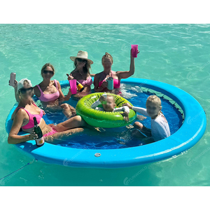 <span class=keywords><strong>Meilleur</strong></span> rapport qualité-prix : Plateforme flottante ronde <span class=keywords><strong>gonflable</strong></span> 8/10FT Sunchill avec <span class=keywords><strong>hamac</strong></span> aquatique à mailles pour fêtes d'été en famille - Product Image 5
