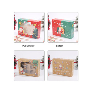 Tùy Chỉnh Bán Buôn 4 6 12 Lỗ Giáng Sinh Hộp Quà Tặng Với Rõ Ràng PVC Cửa Sổ Và Ribbon Cho Cupcake Cookie Bao Bì Trong Kho - Product Image 3