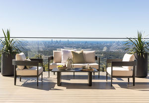 AJUNION Curved Design Outdoor Furniture Set Luxury Aluminum <strong>Garden</strong> Sofas 4 Seater Patio Furniture Set with <strong>Low</strong> Coffee <strong>Table</strong> - Product Image 4