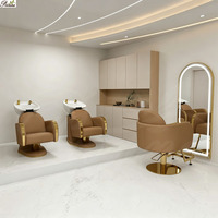 Ensemble de mobilier professionnel pour salon de coiffure, fauteuil de coiffeur, station de lavage, armoire de rangement, équipement de salon