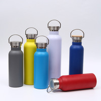 Botella de Agua de Acero Inoxidable Aislada con Logotipo Personalizado, Termo de Doble Pared, a Prueba de Fugas, para Deportes, Gimnasio, Regalo Promocional, Viajes