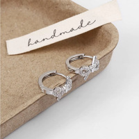 Romantische 14K Vergoldete S925 Silber Zirkon Schleifenohrringe 925 Sterling Silber Schleifenknoten Ohrringe