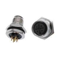Leaka M8 12 broches en laiton à angle droit M12 montage sur panneau prise PVC étanche IP67 connecteur adaptateur 4/5/8 broches pour métal d'alimentation