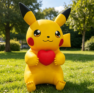 <span class=keywords><strong>Pikachu</strong></span> gonflable géant avec cœur, modèle de personnage de dessin animé, publicité extérieure, mascotte gonflable pour la décoration de fête - Product Image 1