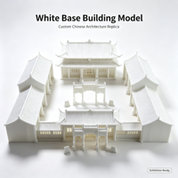 Modèle d'architecture chinoise personnalisé sur base blanche