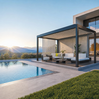 Pergola rétractable en aluminium sur mesure, intégration extérieure, gazebo pliable pour jardin
