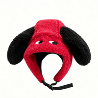 Adorable Chapeau d'Hiver Unisexe à Oreilles de Chien, Doux et Moelleux, Chapeau Amusant de Dessin Animé avec Sangle Mentonnière Réglable, Chapeau d'Extérieur pour Temps Froid, Idéal pour Adultes lors de Festivals