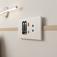 Prise murale multifonctionnelle US British Standard 118 étanche 10A avec câble d'extension et charge rapide USB-C 20W PD