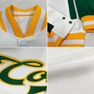 Custom <b>White</b> Baseball Varsity <b>Jacket</b> Personalized Letterman <b>Jacket</b> Stitched Name Number Logo Unisex Adult Autumn Breathable - Product Image 5