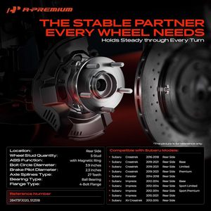 A-Premium Nouveau Roulement de Roue en Acier Allié à 5 Goujons pour Essieu Arrière Forester Impreza - Product Image 2