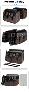 Sacoche latérale de moto en PU, sacoche de moto étanche, pochette de rangement universelle avec sangle de fixation pour extérieur - Product Image 4