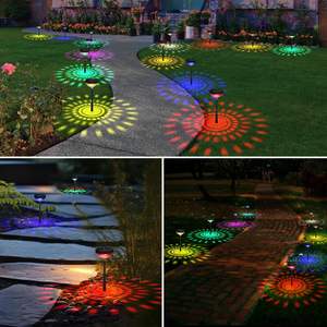 ไฟโซลาร์ LED เปลี่ยนสีได้ 2 แบบ สำหรับตกแต่งสวน ทางเดิน และประตูภายนอกอาคาร ระดับกันน้ำ IP65 ขายส่ง - Product Image 6