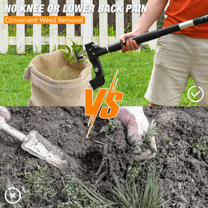 Poignée à 2 sections en acier inoxydable Outil à griffes pour pelouse et jardin Tueur de racines robuste et désherbant Support OEM personnalisable - Product Image 6
