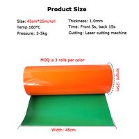 Vinyle thermocollant PU HD bicolore 1,0 mm, haute élasticité, doux, lavable, facile à désherber, film PU pour T-shirts, vêtements, textiles