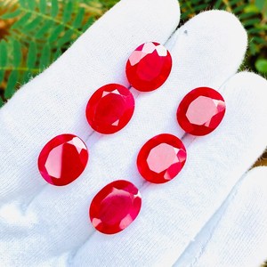 אבן אודם אדום באיכות גבוהה טבעי אבן גיר מוזרקת מוזרבות דם סגלגל צורה סגלגל איגי מוסמך פנינה הסיטונאי - Product Image 3