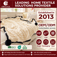 Couverture Orvetex confortable de couleur unie en flanelle chaude et épaisse pour lit double, idéale pour l'hiver