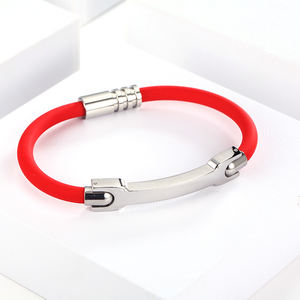 Personalizada metal de acero inoxidable Pulsera de silicona with cierre iman - Product Image 1