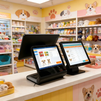 Terminal de point de vente Android/Windows 15,6 pouces, écran client 11,6 pouces, imprimante 80 mm, résolution Full HD 1920x1080, Wi-Fi 6, caisse enregistreuse