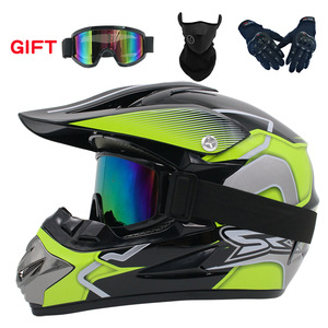 Casco <span class=keywords><strong>da</strong></span> Motocross di Alta Qualità per Tutte le Stagioni con Occhiali, Guanti e Maschera, Casco <span class=keywords><strong>da</strong></span> Cross per Moto <span class=keywords><strong>da</strong></span> Uomo - Product Image 2