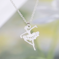 Nouveau Collier de Danseuse en Acier Inoxydable pour Filles, Pendentif Ballerine en Strass, Vente en Gros 2026