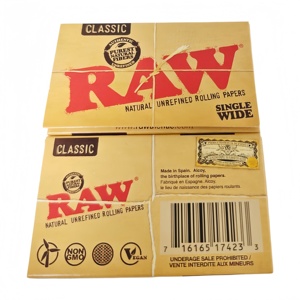 For Classic Single Wide Natural Unrefined Brown Square <b>Rolling</b> Papers 100leaves/booklet25booklets/<b>box</b> Grinder & Storage - Product Image 3