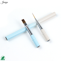 Prix d'usine Autres outils pour ongles Ensemble d'outils à ongles double-embout à manche métallique dégradé Ensemble de pinceaux multifonctionnels pour nail art
