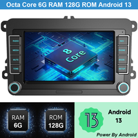 Reproductor Multimedia Universal para Auto con Pantalla Táctil de 7'' para VW, Radio Estéreo, Reproductor de DVD y CD, Apple CarPlay Inalámbrico y Android Auto