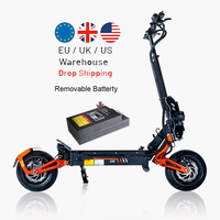 Scooter électrique adulte pliable tout-terrain en alliage d'aluminium à double moteur 12 pouces 5000w avec frein à disque à huile 48v 35ah Obarter D5