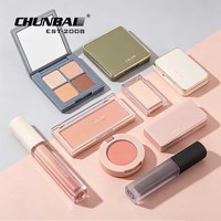 Palette de fards à paupières cosmétiques de luxe personnalisée à 4 couleurs avec miroir