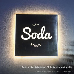 Boîte lumineuse découpée en acier inoxydable brossé, panneau d'affichage publicitaire extérieur personnalisé pour devanture de magasin, fabrication de panneaux électroniques - Product Image 2