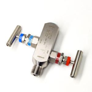 Collecteur double à deux vannes en ligne Rosemounte en acier inoxydable 1/2" NPT 6000 PSI avec double blocage et purge - Product Image 2
