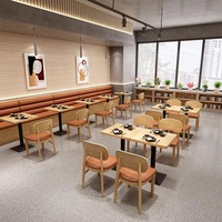 JINSHANG Nouveau design Ensemble de banquettes et tables sur mesure pour restaurants, salons de thé, restaurants à fondue et cafés, avec cadre en bois