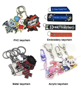 Promotional Keyring Custom 3d Logo Letters Metal Key Chains Hard Soft Enamel Keychain