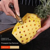 Éplucheur manuel en forme de V d'ananas en acier inoxydable avec couteau pour enlever les yeux et les graines