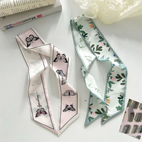 Ruban de cheveux personnalisé motif papillon floral pour femme, foulard de coiffure, bandeau personnalisé pour cheveux, écharpe de cou style bohème pour rendez-vous