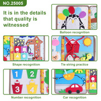 Jouet de voyage personnalisé Montessori Livre silencieux en feutre doux Jouets éducatifs Livre d'activités pour bébé en bas âge de 5 à 7 ans