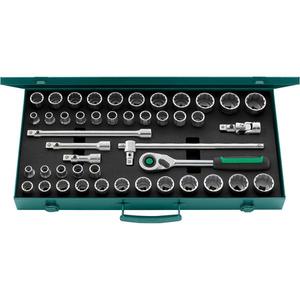 STAHLWILLE - 96030107 1/2 ''Juego de enchufes (45 Uds.) -EAN 4018754286737 TALLERES RODANTES BANDEJAS VACÍAS - Product Image 1