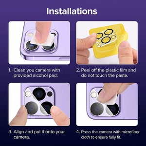 Protection d'objectif d'appareil photo pour <span class=keywords><strong>iPhone</strong></span>, verre trempé résistant aux rayures, compatible avec les séries X, XS, XR, <span class=keywords><strong>11</strong></span>, 12, 13, 14, 15 - Product Image 5