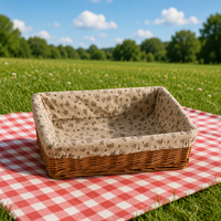 Panier de rangement tissé à la main avec doublure, petit panier de rangement en saule pour la maison, l'armoire, les étagères, les articles divers, les cosmétiques