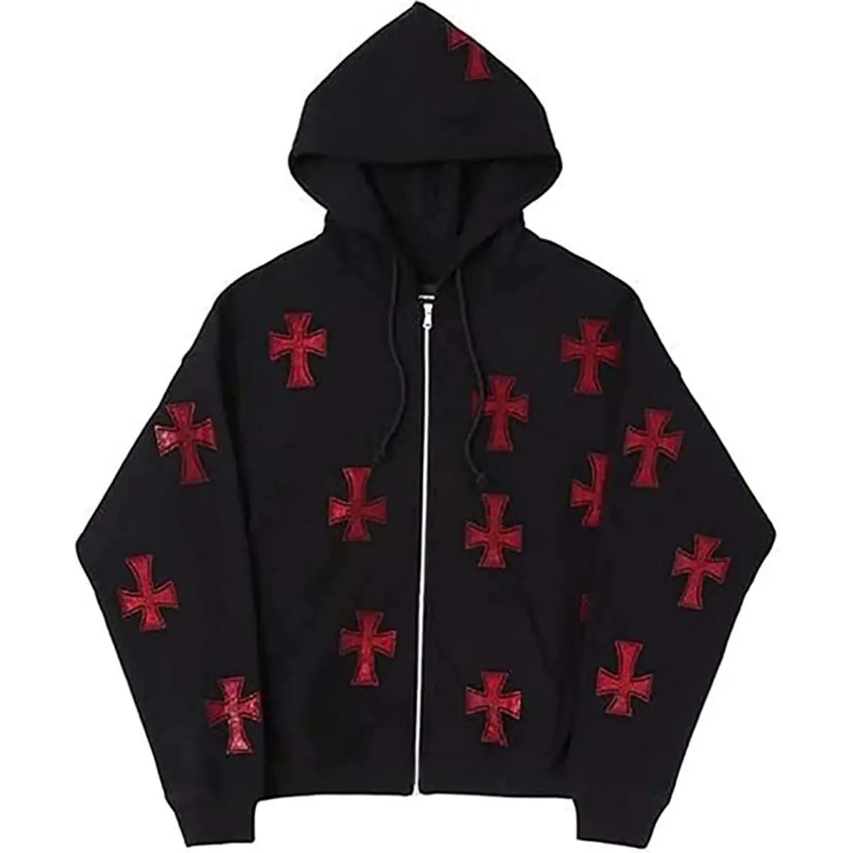 High Quality Women's Y2K Full Zip Up Hoodie OEM Over Face Rhinestone Pattern Print vintage Oversized Hoodie Customized