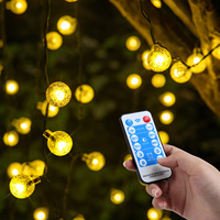 Lampe féerique à boule de cristal à bulles, modèle exclusif, 12m, 100 LED, alimentation solaire DC, batterie 2200 mAh, pour décoration de jardin et de Noël