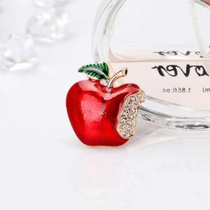 Nuevo creativo superventas joyería de Navidad dibujos animados manzana pecho flor mujer Navidad paz fruta Pin - Product Image 1