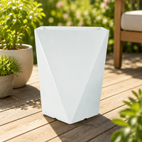 Pot de fleurs irrégulier en plastique, pots de fleurs blancs en forme de diamant, extra grand, léger, contemporain, mignon, pour l'intérieur/l'extérieur, jardin