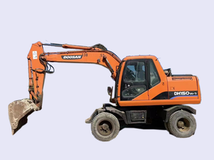 Excavatrice sur pneus Daewoo Doosan DX150w-7 d'occasion, 15 tonnes, deuxième main, pneus en caoutchouc, excavatrice moyenne, fabrication coréenne - Product Image 2